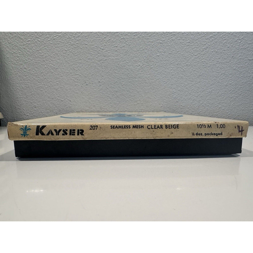 VINTAGE *NEW* Kayser Hosiery Seamless Mesh-Clear Beige Sz10.5 X 4
