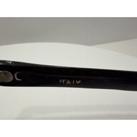 VINTAGE *NEW* 1960's Glam Unisex Sunglasses Black Frame/Green Lens ITALY