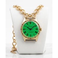 Vintage 1960's Lucerne Green Watch Face Necklace Custom Made | Limited Edition