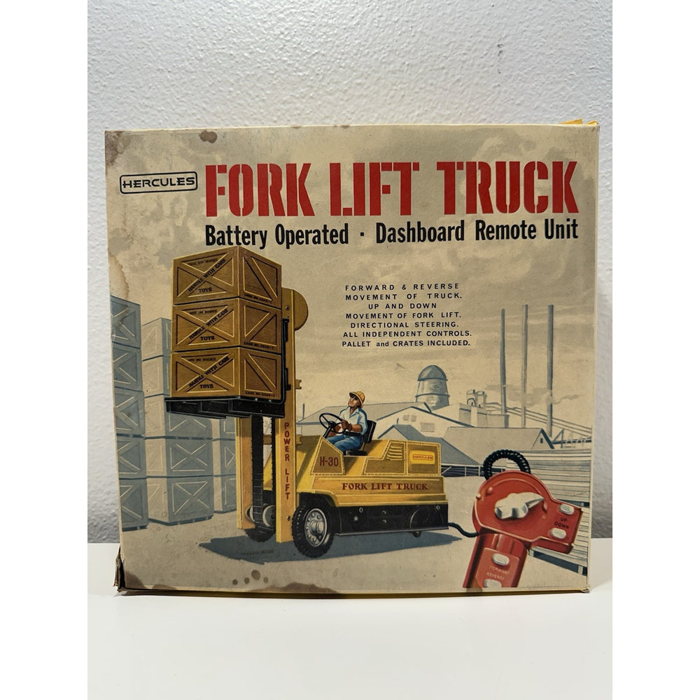 VINTAGE 1970's Hercules Remote Control Battery Fork Lift Truck Toy