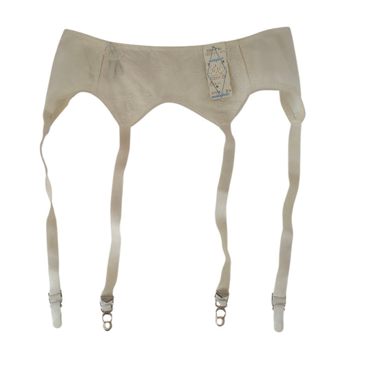 VINTAGE *NEW* 1950's Maidenform Women's Cream w/ Flowers Garter Belt Size S