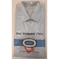 VINTAGE *NEW* 1960's Duron Men's Light Blue Dress Shirt Poly/Cotton Blend Size 14-32
