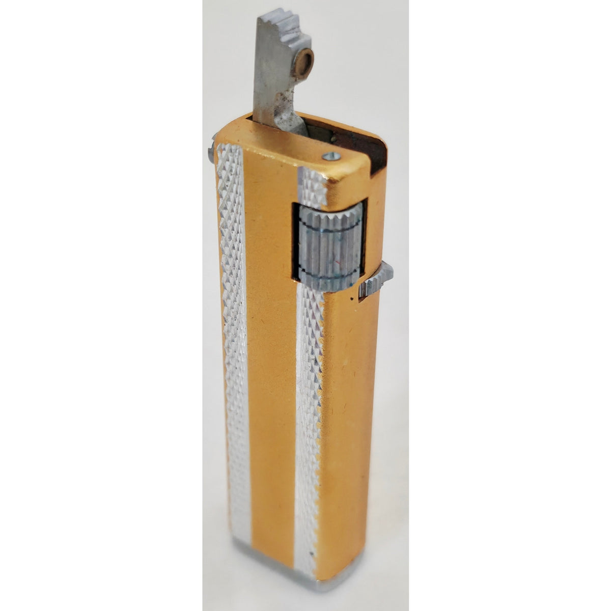 VINTAGE *NEW* 1950's Kron Imperial Yellow and Silver Lighter Japan