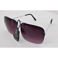 VINTAGE *NEW* 1970's Cobra Glam Unisex Sunglasses Silver Frame with Purple Lens