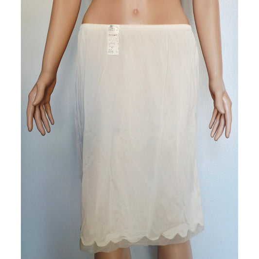 VINTAGE *NEW* 1960's Kayser Women's Cream Scalloped Skirt Slip Size L