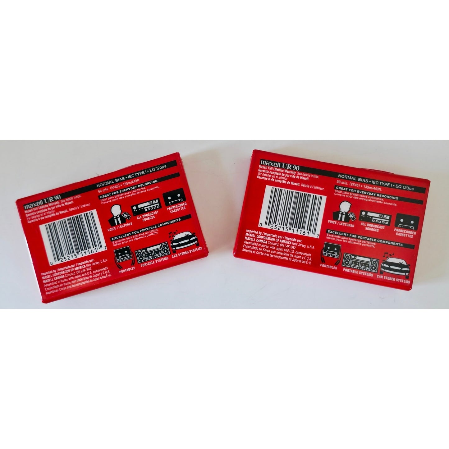VINTAGE *NEW* 1980's Maxell UR 90 Normal Bias Blank Audio Cassette Tapes Sealed