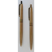 VINTAGE *NEW* 1970's Stratford Metal Pens Bronze w/Stripes in Box (6 Total)