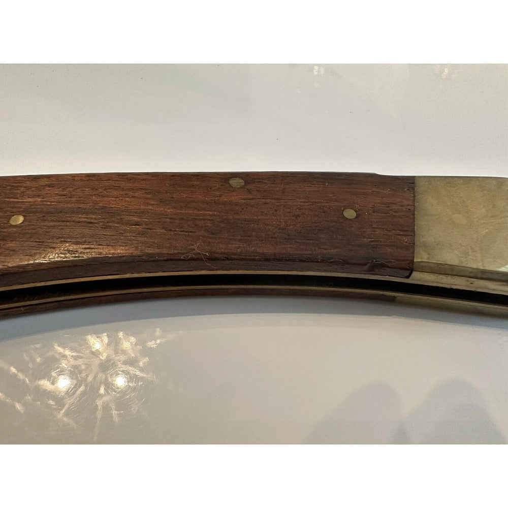 VINTAGE *NEW 1970's Bullet Knife with Wooden Handle and Brass Trim 5" Blade