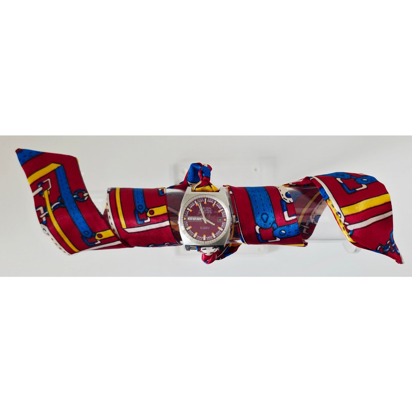 "Frozen In Time" 1960's Vintage Watch Face w/ Silk/Satin Tie Bracelet