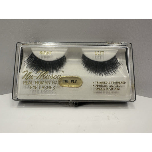 VINTAGE *NEW* 1960'S Nu-Masca 100% Human Hair Pre Trimmed & Feathered Eye Lashes