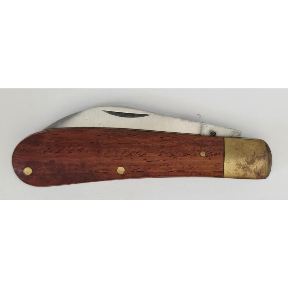 VINTAGE *NEW* 1960's Stainless Steel with Wooden Handle Pocket Knife