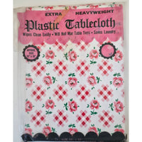 VINTAGE *NEW* 1960's Heavyweight Plastic 52" X 52" Tablecloth USA