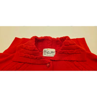 VINTAGE *NEW* 1960's Red Collared Women's Sweater with Buttons 100% Nylon  Size 40