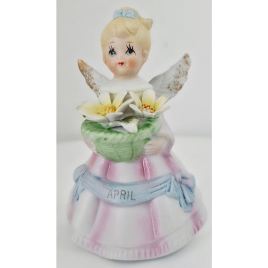 VINTAGE *NEW* 1950's April Angel Birthday Figurine Porcelain Made in Japan