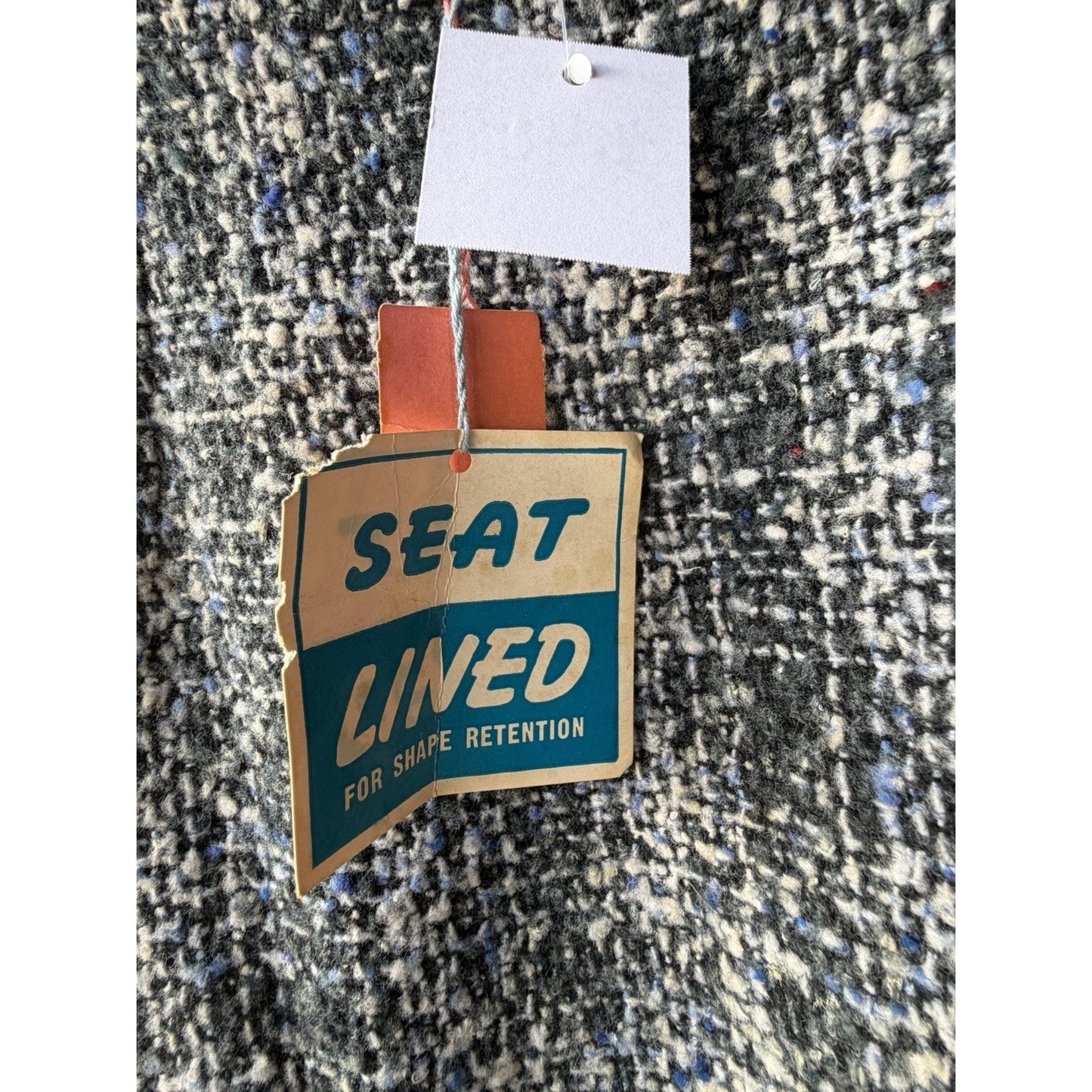 VINTAGE *NEW* 1960's Blue/Gray Lined Italian Tweed Skirt Size 22