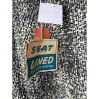 VINTAGE *NEW* 1960's Blue/Gray Lined Italian Tweed Skirt Size 22