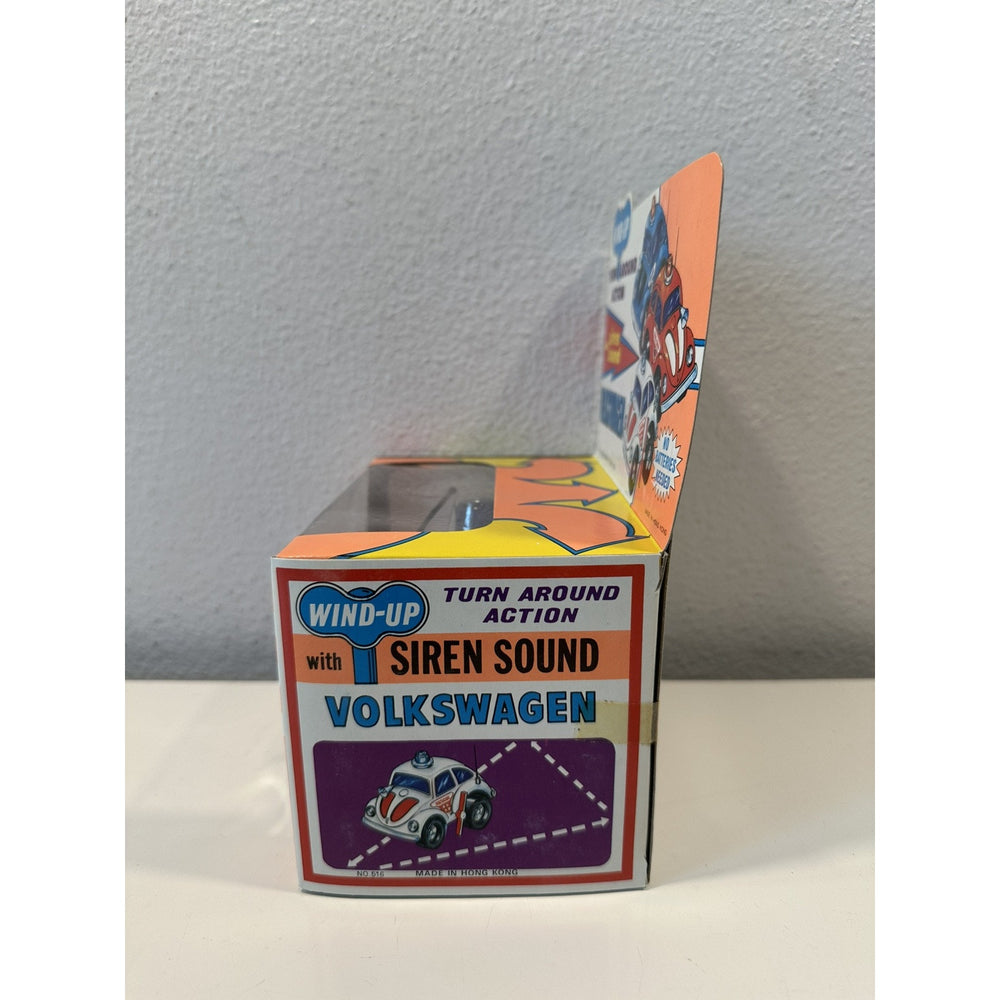 VINTAGE *NEW* 1970's Wind-Up Volkswagen Fire Bug with Siren Sound Turn Around Action