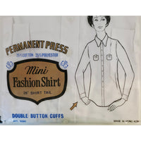VINTAGE *NEW* 1960's Women's Mini Fashion Shirt White Cotton Blend Size 36