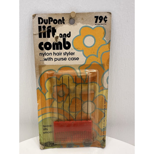 VINTAGE *NEW* 1970's DuPont Lift and Comb Nylon Hair Styler w/Case #414P