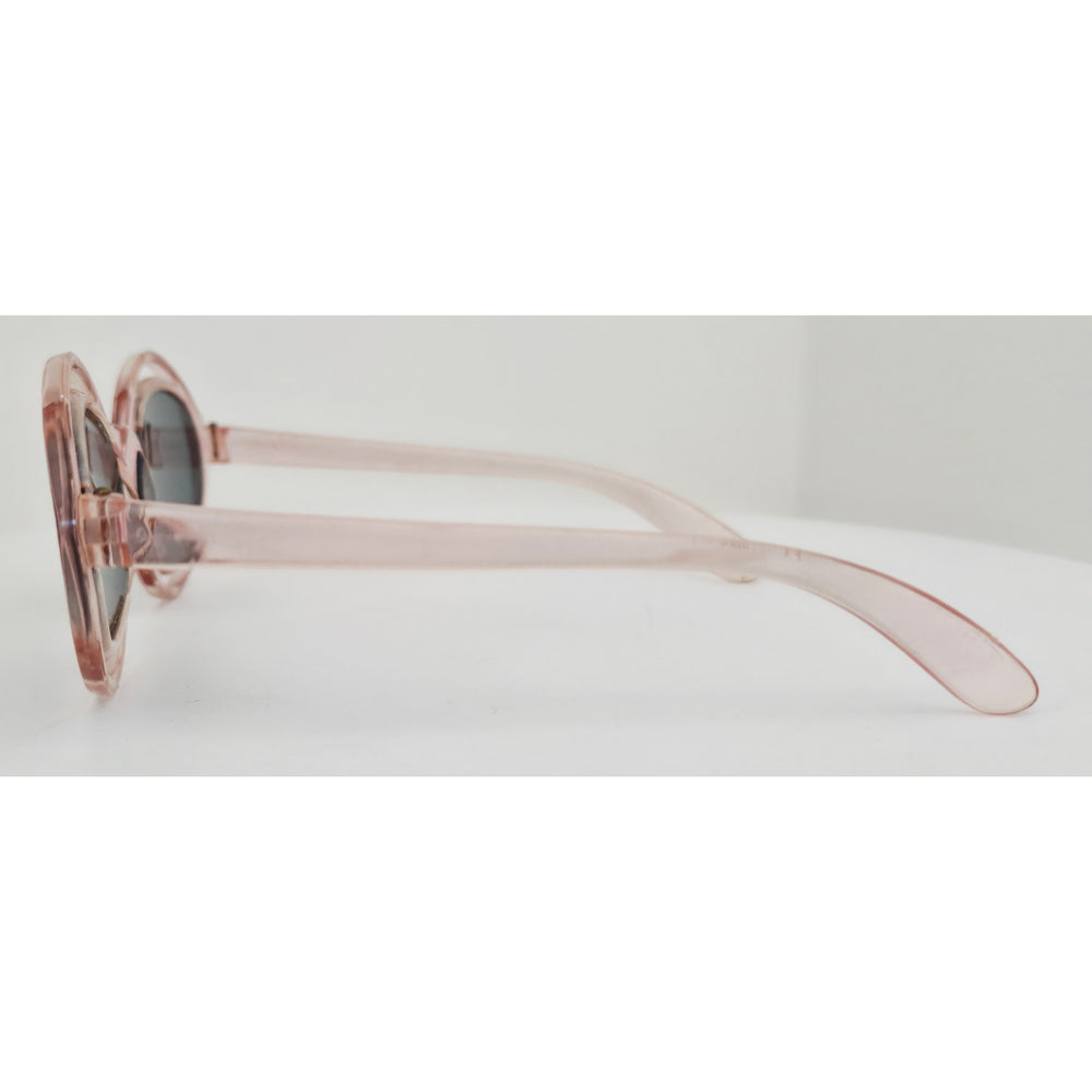 VINTAGE *NEW* 1970's Glam Unisex Pink Oval Frame with Smoke Gray Lens Sunglasses