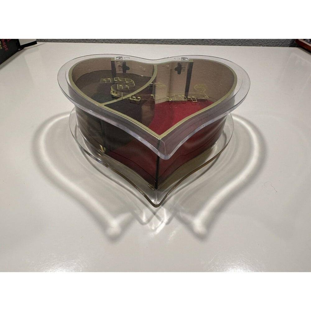 VINTAGE *NEW* Sankyo Heart Jewelry Music Box Plays "Light Up My Life"