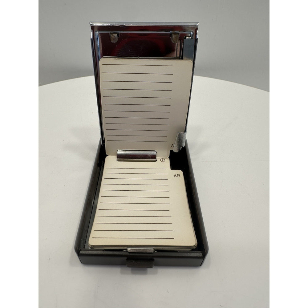 Vintage *NEW* 1960's Mini INDEX A-Z Flip Open Telephone Address Rolodex Brown