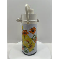 VINTAGE *NEW* 1970's Drink Dispenser w/Flowers Pumper Coffee Hot Cold Beverage