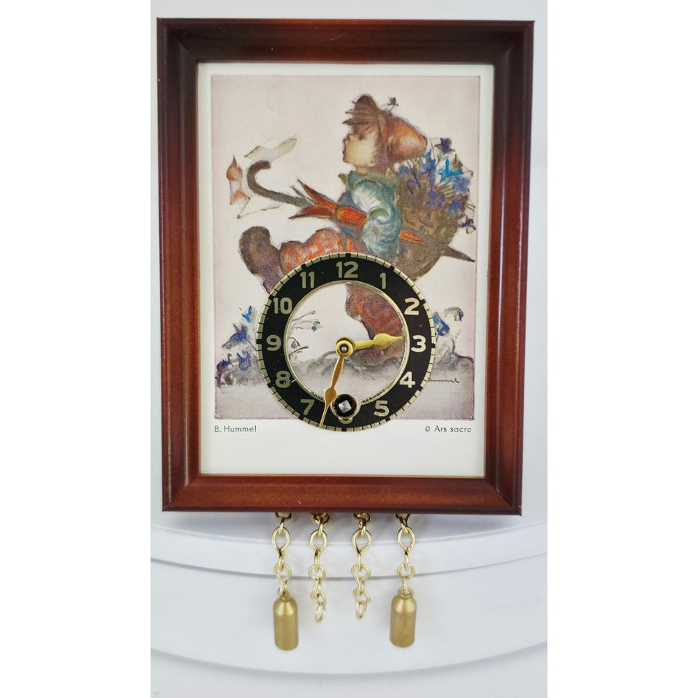 VINTAGE *NEW* 1960's Hummel Mini Hanging Clock with Chimes West Germany