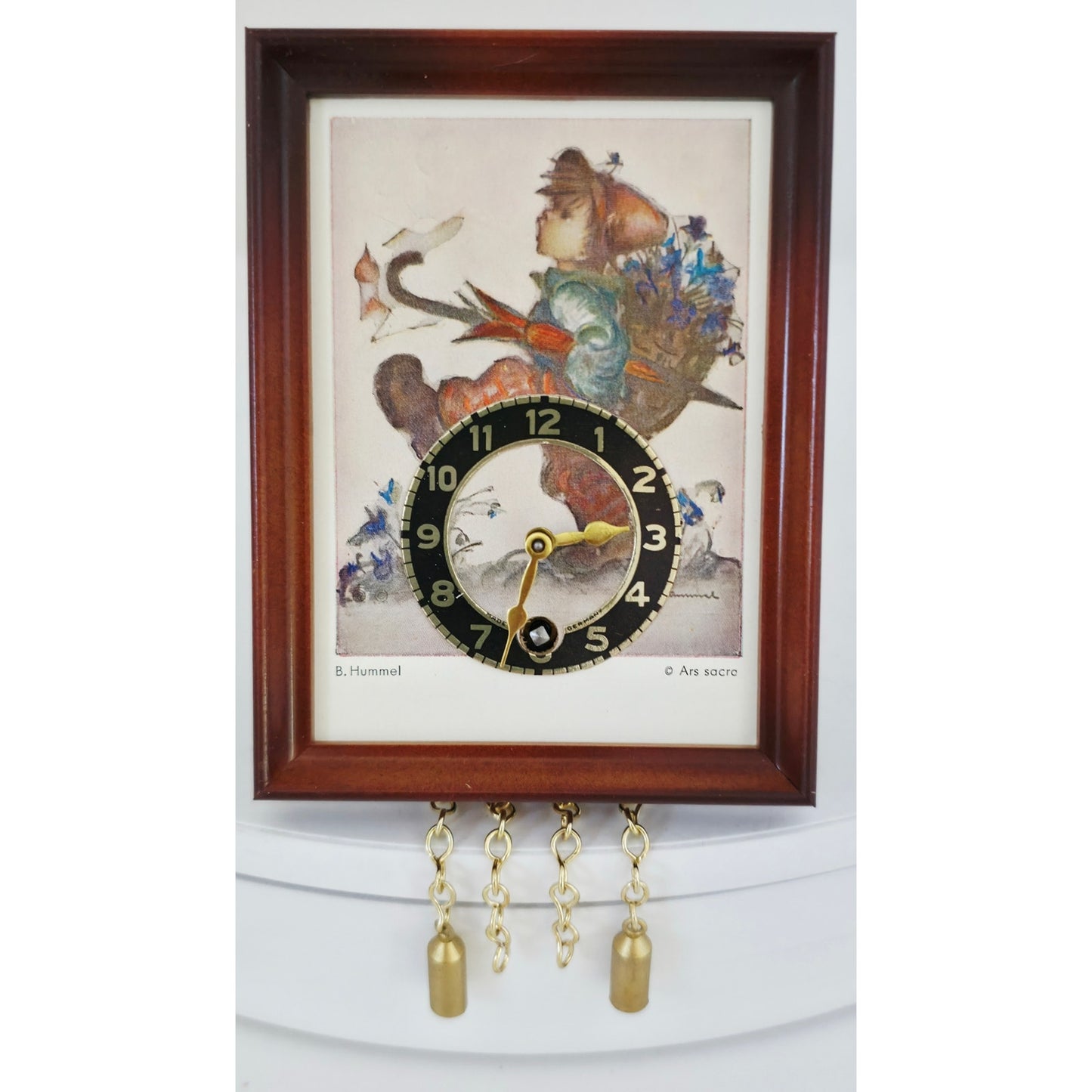 VINTAGE *NEW* 1960's Hummel Mini Hanging Clock with Chimes West Germany