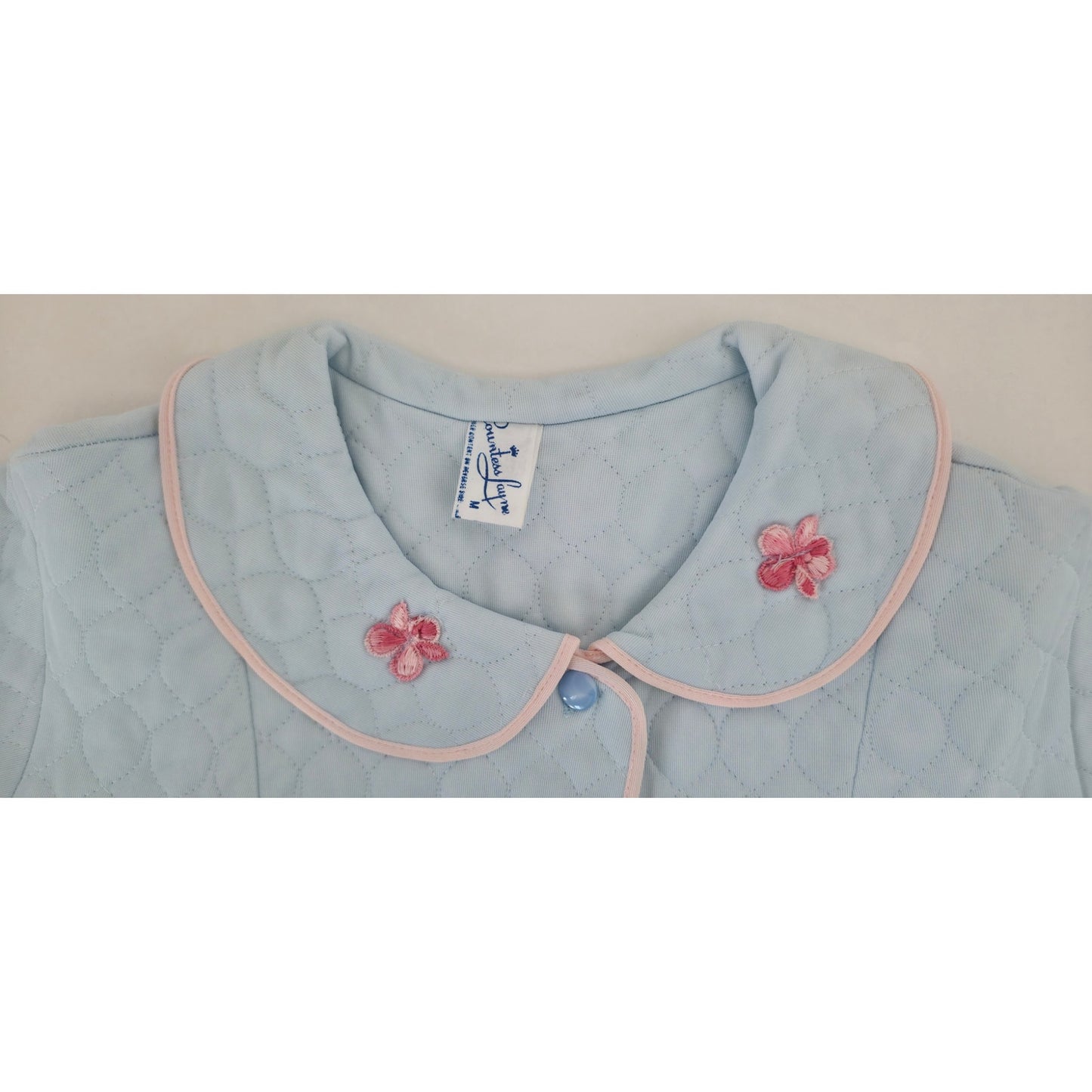 VINTAGE *NEW* 1960's Countess Layne Women's Light Blue Pajama Top Size S USA