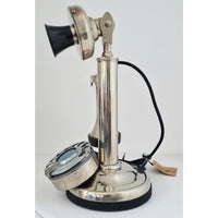 VINTAGE *PRISTINE* 1920's Art Thang Candlestick Rotary Spanish Telephone Restored