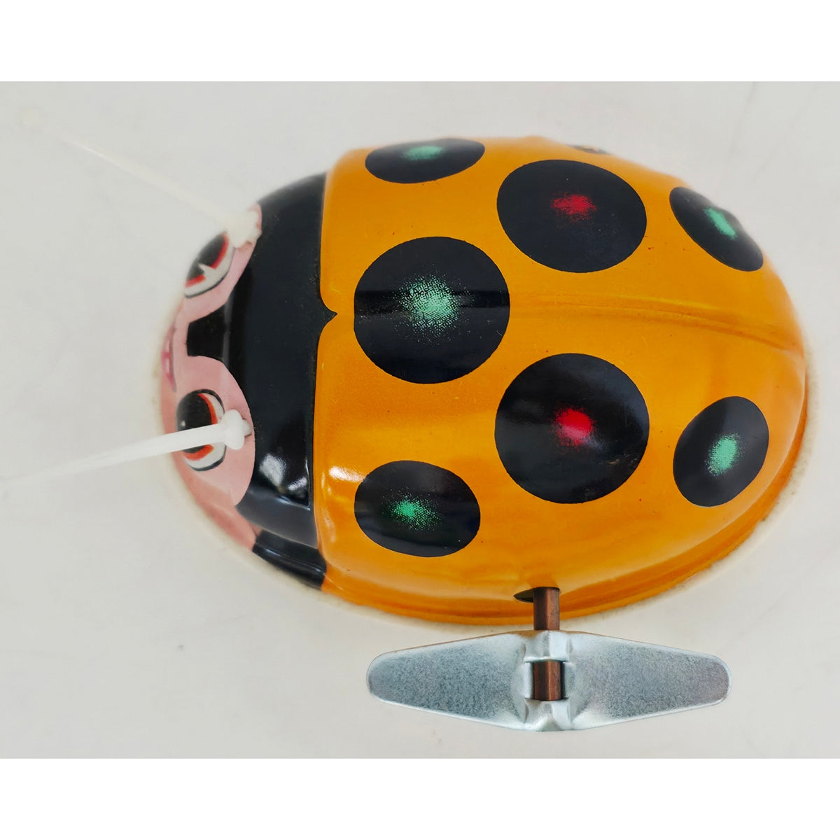 VINTAGE *NEW* 1960's K Lady Bug Wind-Up Metal Toy - Yellow