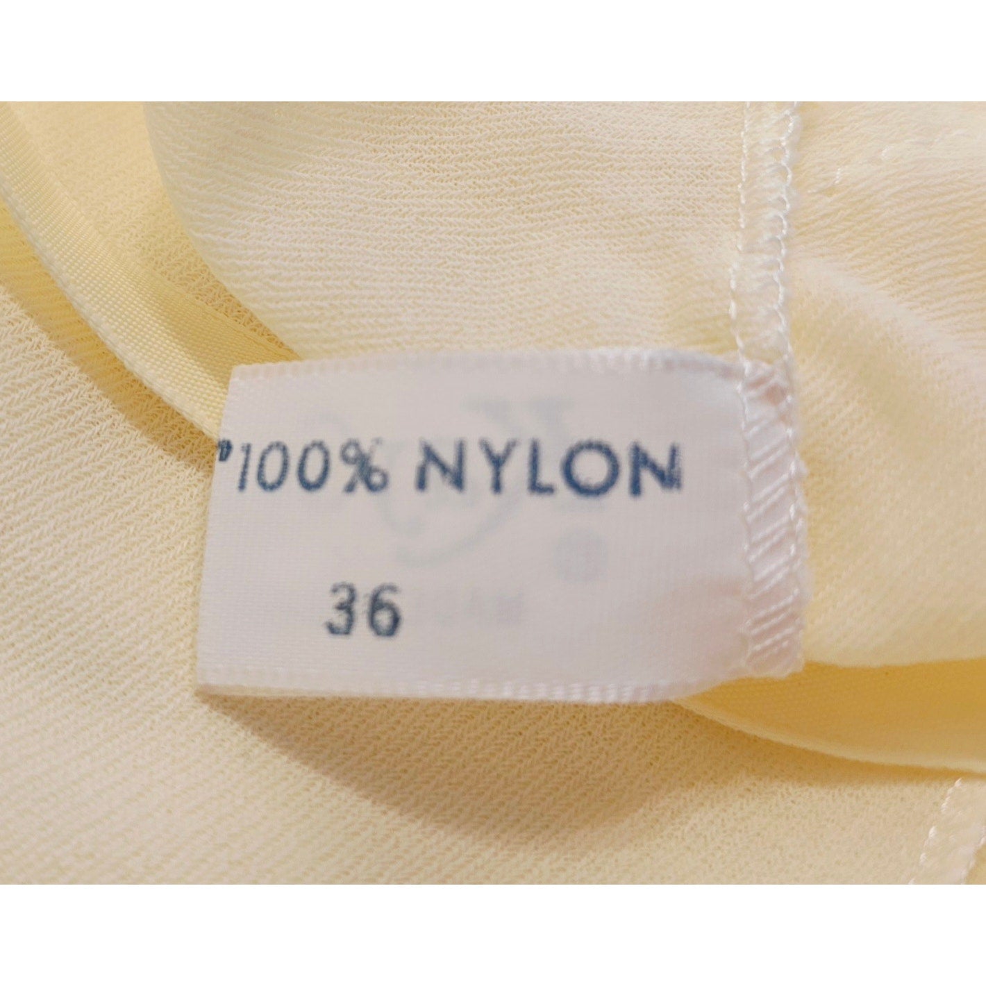VINTAGE *NEW* 1960's Kayser Light Yellow Slip White Lace Trim 100% Nylon Size 36