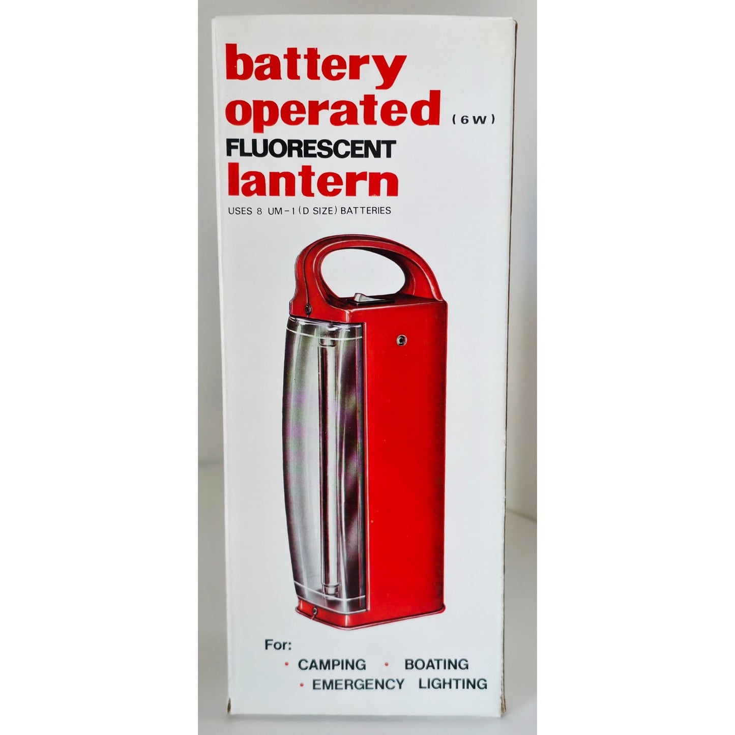 VINTAGE *NEW* 1970's  Battery Operated Fluorescent Lantern Outdoor - Yellow