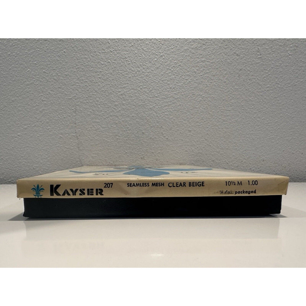 VINTAGE *NEW* 1950's Kayser Hosiery Seamless Mesh-Clear Beige Sz10.5 X 6