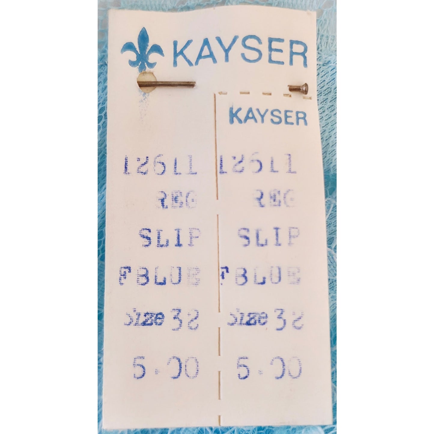 VINTAGE *NEW* 1960's Kayser Women's Blue Lace Trim Long Slip Dress Size S