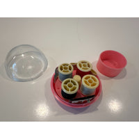VINTAGE *NEW* Travel/Mini Ball Mirror Sewing Kit 4 X Thread Rolls + Supplies Pnk