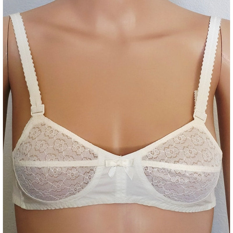 VINTAGE *NEW* 1970's Maidenform Sheer White Lace Bullet Bra 28AA Set of 4
