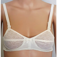 VINTAGE *NEW* 1970's Maidenform Sheer White Lace Bullet Bra 28AA Set of 4