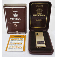 VINTAGE *NEW* 1960's Penguin Vectron Gold Electric Lighter Japan