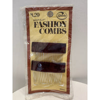 VINTAGE *NEW* 1975 Goody #8050 Kant-Slip Fashion Combs Brown USA