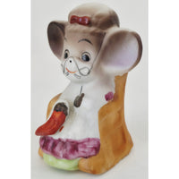 VINTAGE *NEW* 1960's Homco Grandma Mouse in Rocking Chair Ceramic Figurine Korea