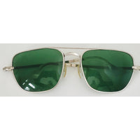 VINTAGE *NEW* 1970's Glam Unisex Silver Frame with Green Lens Sunglasses