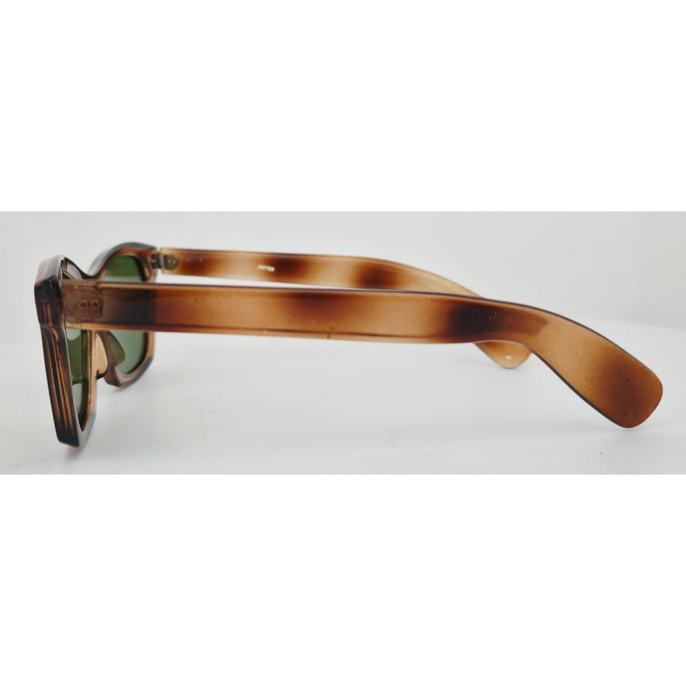 VINTAGE *NEW* 1970's Glam Unisex Tortoise Frame with Green Lens Sunglasses Japan