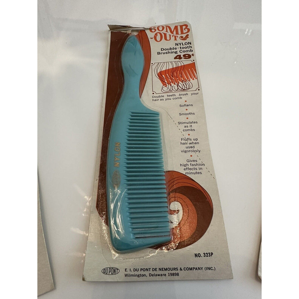 VINTAGE *NEW* Dupont Handled Comb-Out Double Tooth Nylon Set=3