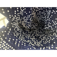 VINTAGE *NEW* 1970's Hand-Beaded Cinch Purse in Navy with White Beads