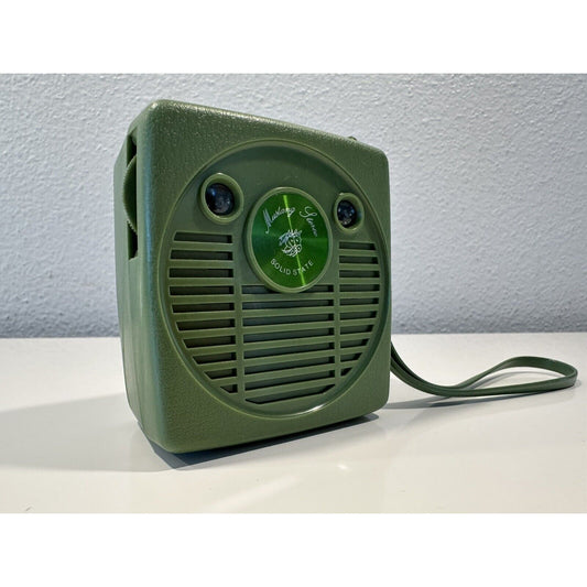 VINTAGE *NEW* 1960's MUSTANG AM Micro Solid State Transistor Radio-Green