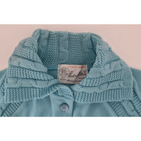 VINTAGE *NEW* 1960's Women's Light Blue  Sweater w/Collar 100% Nylon Size 38