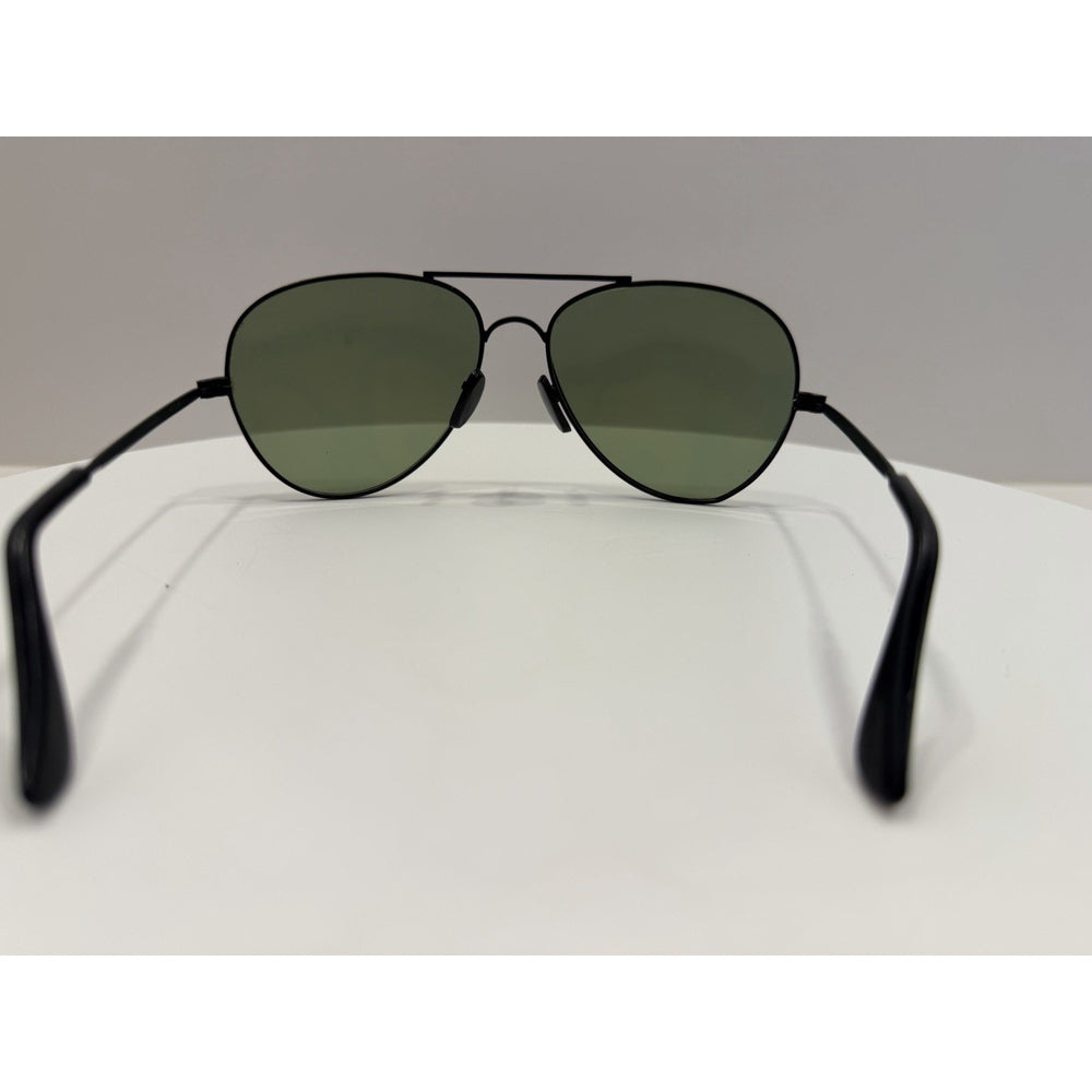 VINTAGE *NEW* 1970's Aviator Black Metal Frame Smoke Green Lens Sunglasses