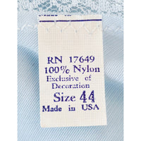 VINTAGE *NEW* 1960's Women's Light Blue Nightgown w/Lace Trim 100% Nylon Size 44